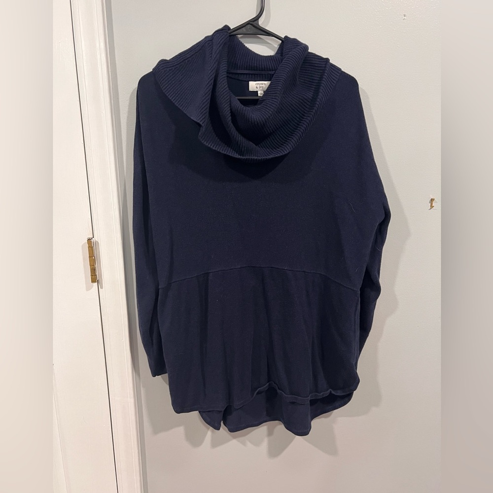 Navy turtleneck sweater
